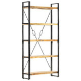 NNEVL 5-Tier Bookcase 90x30x180 cm Solid Mango Wood