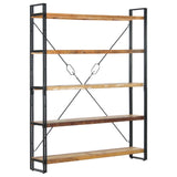 NNEVL 5-Tier Bookcase 140x30x180 cm Solid Reclaimed Wood