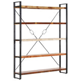 NNEVL 5-Tier Bookcase 140x30x180 cm Solid Reclaimed Wood