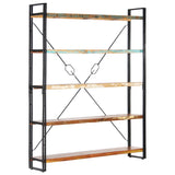 NNEVL 5-Tier Bookcase 140x30x180 cm Solid Reclaimed Wood