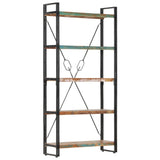 NNEVL 5-Tier Bookcase 90x30x180 cm Solid Reclaimed Wood