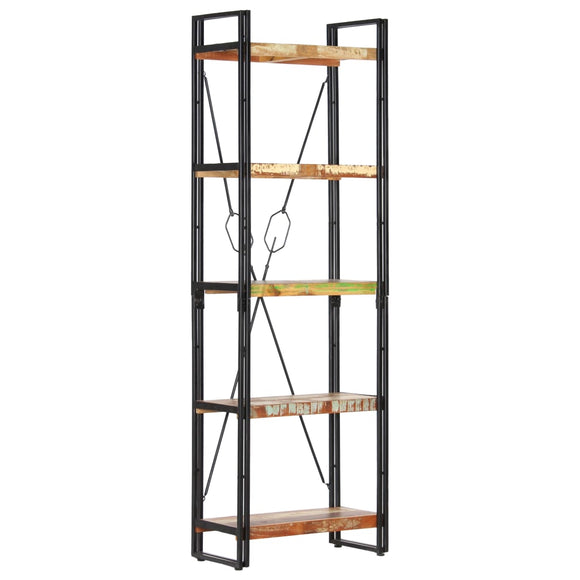 NNEVL 5-Tier Bookcase 60x30x180 cm Solid Reclaimed Wood