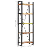 NNEVL 5-Tier Bookcase 60x30x180 cm Solid Reclaimed Wood