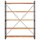 NNEVL 5-Tier Bookcase 140x30x180 cm Solid Acacia Wood