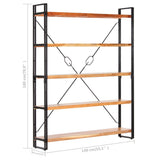 NNEVL 5-Tier Bookcase 140x30x180 cm Solid Acacia Wood