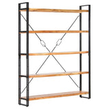 NNEVL 5-Tier Bookcase 140x30x180 cm Solid Acacia Wood