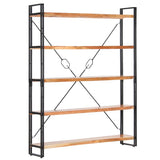 NNEVL 5-Tier Bookcase 140x30x180 cm Solid Acacia Wood