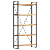 NNEVL 5-Tier Bookcase 90x30x180 cm Solid Acacia Wood