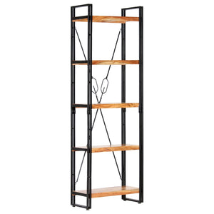 NNEVL 5-Tier Bookcase 60x30x180 cm Solid Acacia Wood