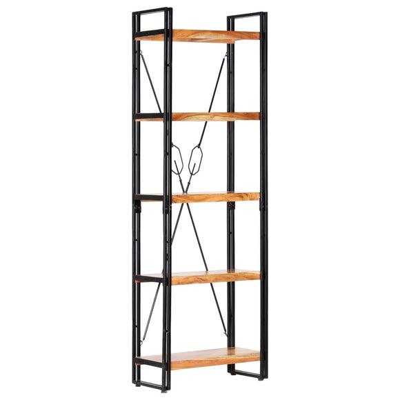 NNEVL 5-Tier Bookcase 60x30x180 cm Solid Acacia Wood