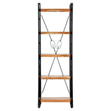 NNEVL 5-Tier Bookcase 60x30x180 cm Solid Acacia Wood