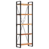 NNEVL 5-Tier Bookcase 60x30x180 cm Solid Acacia Wood