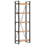 NNEVL 5-Tier Bookcase 60x30x180 cm Solid Acacia Wood