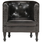 NNEVL Tub Chair Black Real Leather