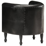 NNEVL Tub Chair Black Real Leather