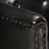 NNEVL Tub Chair Black Real Leather