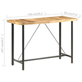 NNEVL Bar table 150x70x107 cm Rough Mango Wood