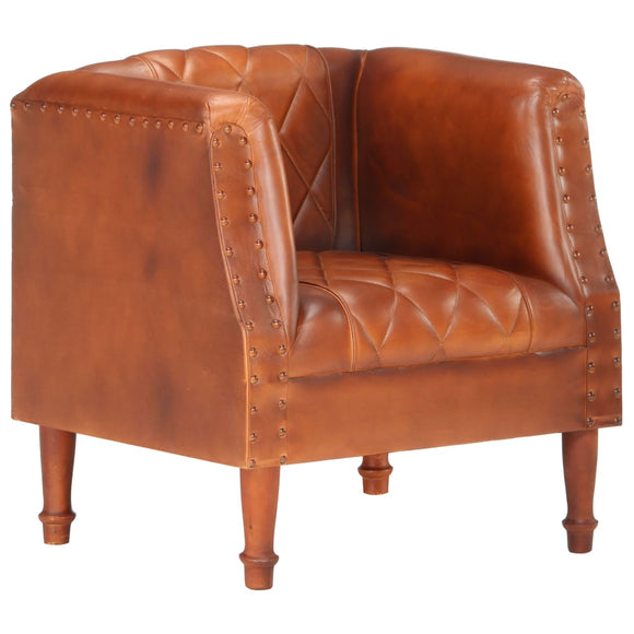 NNEVL Tub Chair Brown Real Goat Leather