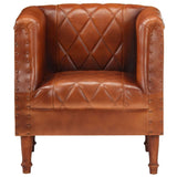 NNEVL Tub Chair Brown Real Goat Leather