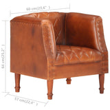 NNEVL Tub Chair Brown Real Goat Leather
