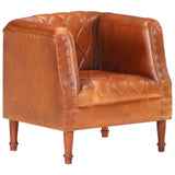 NNEVL Tub Chair Brown Real Goat Leather