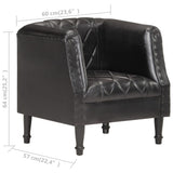 NNEVL Tub Chair Black Real Goat Leather
