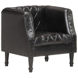 NNEVL Tub Chair Black Real Goat Leather