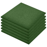 NNEVL Fall Protection Tiles 6 pcs Rubber 50x50x3 cm Green