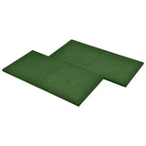 NNEVL Fall Protection Tiles 6 pcs Rubber 50x50x3 cm Green