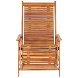 NNEVL Garden Lounge Chair with Footrest Solid Teak Wood