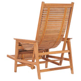 NNEVL Garden Lounge Chair with Footrest Solid Teak Wood