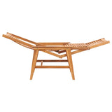 NNEVL Garden Lounge Chair with Footrest Solid Teak Wood