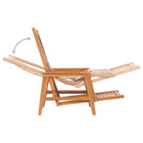 NNEVL Garden Lounge Chair with Footrest Solid Teak Wood