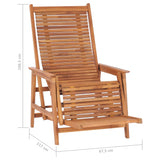NNEVL Garden Lounge Chair with Footrest Solid Teak Wood
