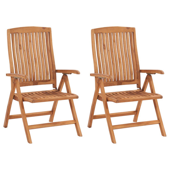 NNEVL Reclining Garden Chairs 2 pcs Solid Teak Wood