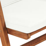 NNEVL Reclining Garden Chairs with Cushions 2 pcs Solid Teak Wood Cream