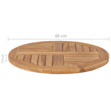 NNEVL Table Top Solid Teak Wood Round 2.5 cm 60 cm