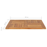 NNEVL Table Top Solid Teak Wood Square 80x80x2.5 cm