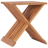 NNEVL Folding Stool 40x32x45 cm Solid Teak Wood