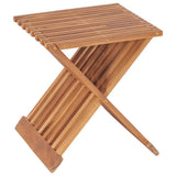 NNEVL Folding Stool 40x32x45 cm Solid Teak Wood