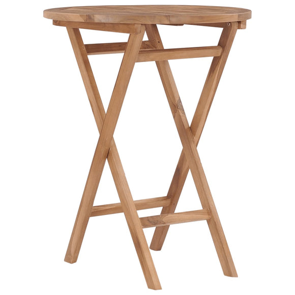 NNEVL Folding Garden Table 60 cm Solid Teak Wood