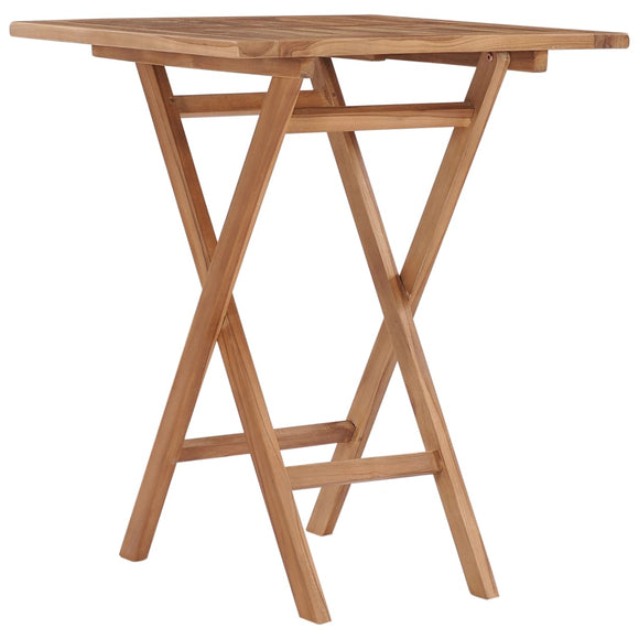 NNEVL Folding Garden Table 60x60x75 cm Solid Teak Wood