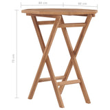 NNEVL Folding Garden Table 60x60x75 cm Solid Teak Wood