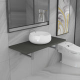 NNEVL Two Piece Bathroom Furniture Set Ceramic Grey