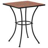 NNEVL 3 Piece Mosaic Bistro Set Ceramic Tile Terracotta