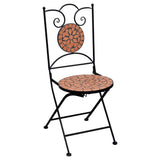 NNEVL 3 Piece Mosaic Bistro Set Ceramic Tile Terracotta