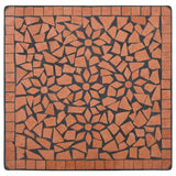 NNEVL 3 Piece Mosaic Bistro Set Ceramic Tile Terracotta