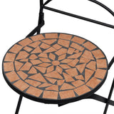 NNEVL 3 Piece Mosaic Bistro Set Ceramic Tile Terracotta