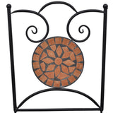 NNEVL 3 Piece Mosaic Bistro Set Ceramic Tile Terracotta