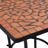 NNEVL 3 Piece Mosaic Bistro Set Ceramic Tile Terracotta